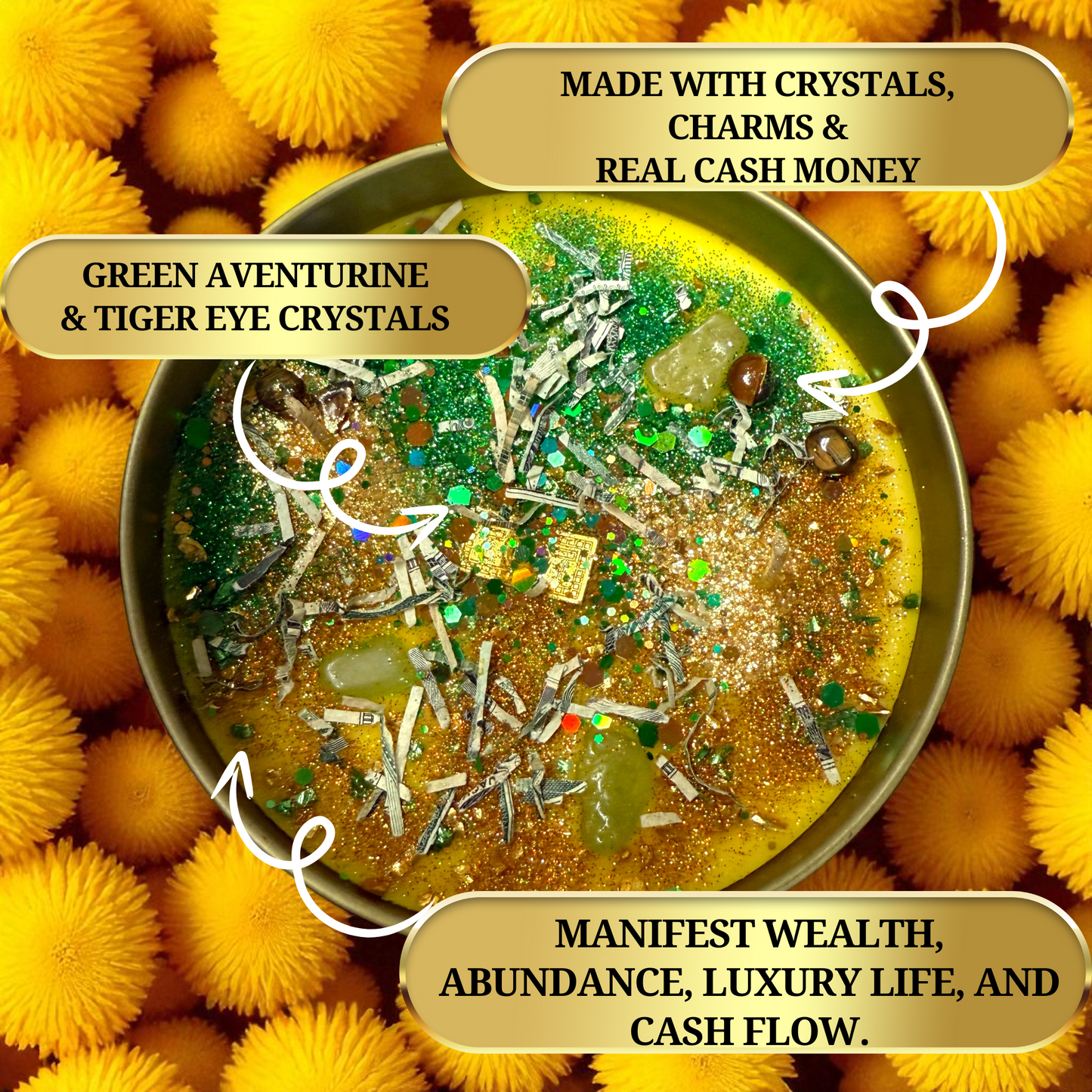 Infused with Crystals & Prosperity Herbs
