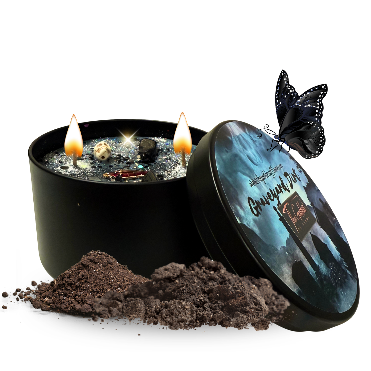 Graveyard Dirt Candle ⚰️ Necromancy • Protection • Banishing