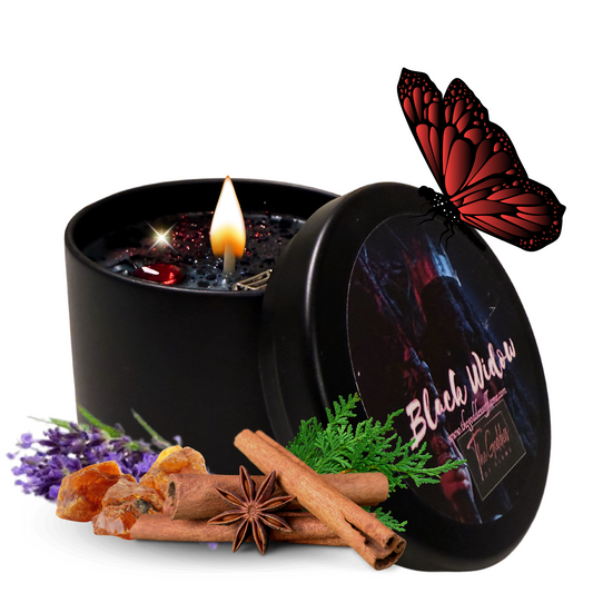 The Goddess of Flame Black Widow Candle – Ritual spell candle for seduction and power