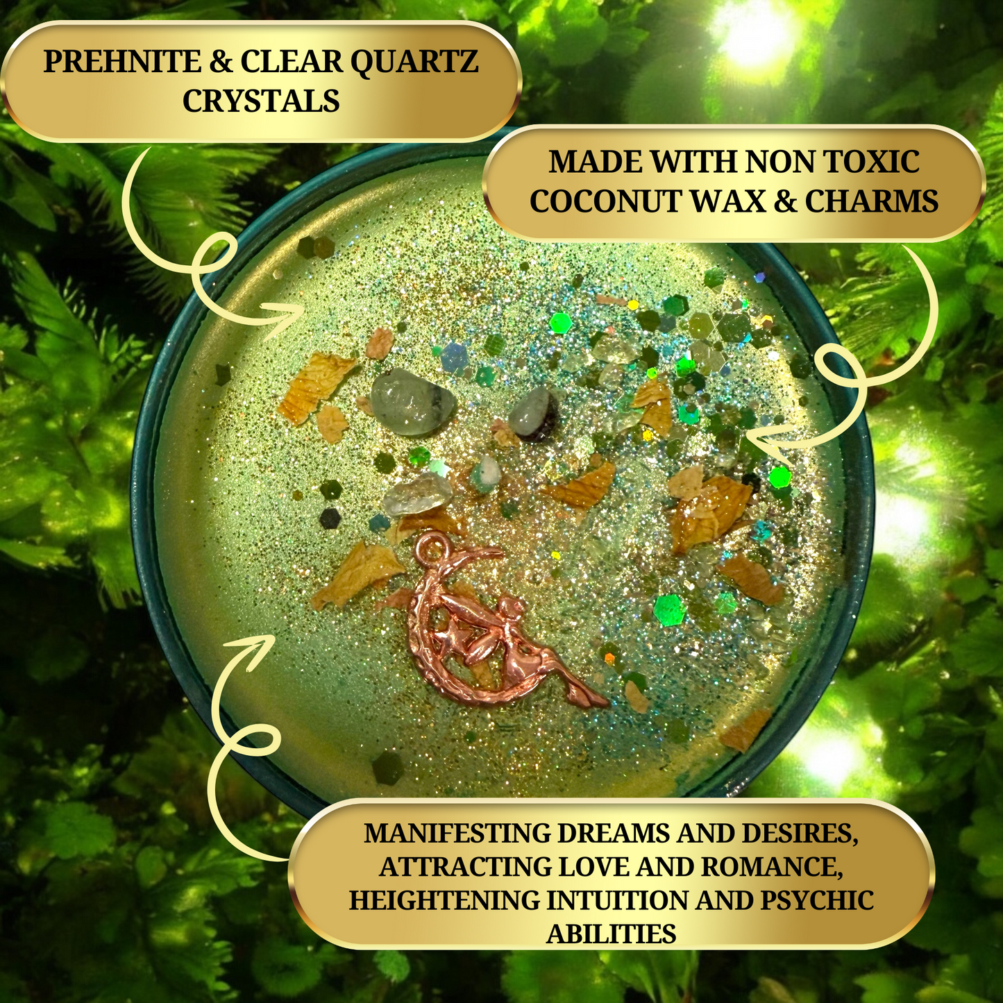 Fairy Queen Conjuring Spell Candle - Manifesting Dreams and Desires, Attracting Love and Romance, Heightening Intuition and Psychic Abilities