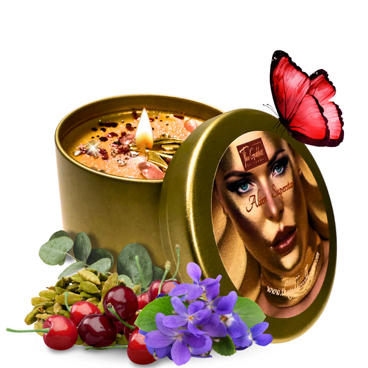 The Goddess of Flame Alien Superstar Candle – cosmic ritual candle for star power and manifestation