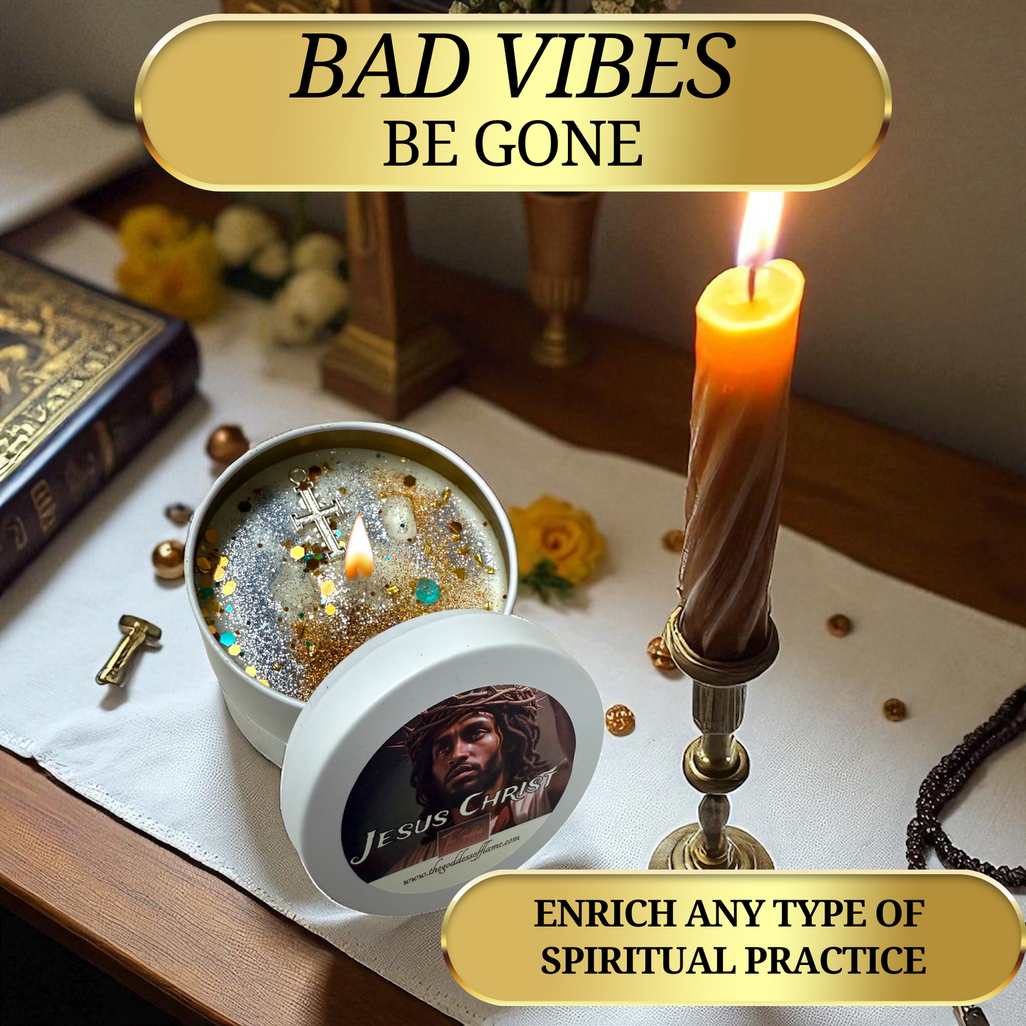 Christian Devotional Candle for Blessings, Protection, and Healing