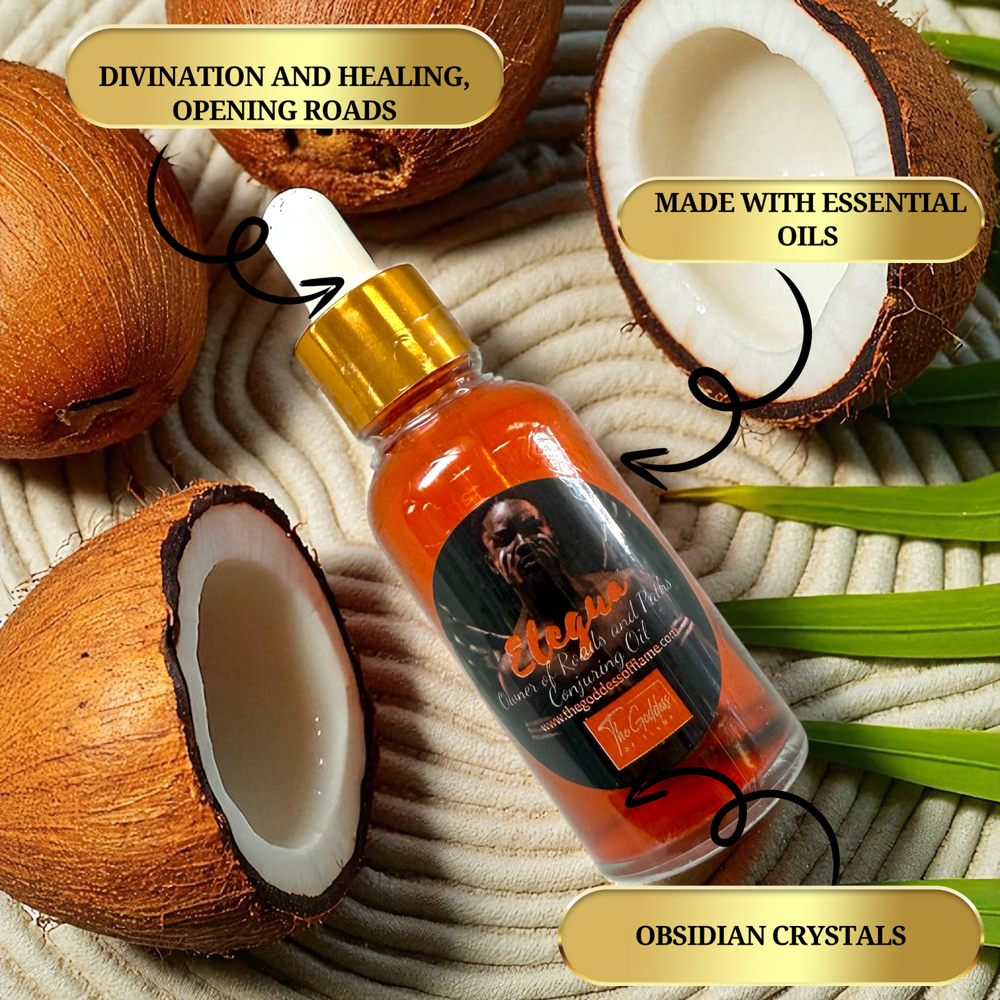 Handcrafted Elegua Ritual Oil – 1oz Glass Dropper Bottle