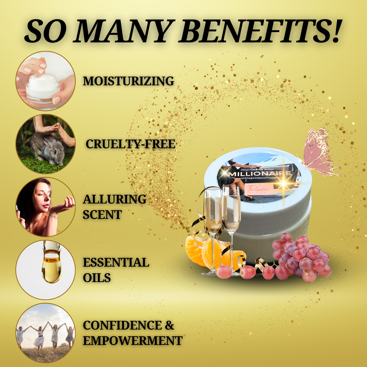 Clean vegan body butter for abundance and prosperity