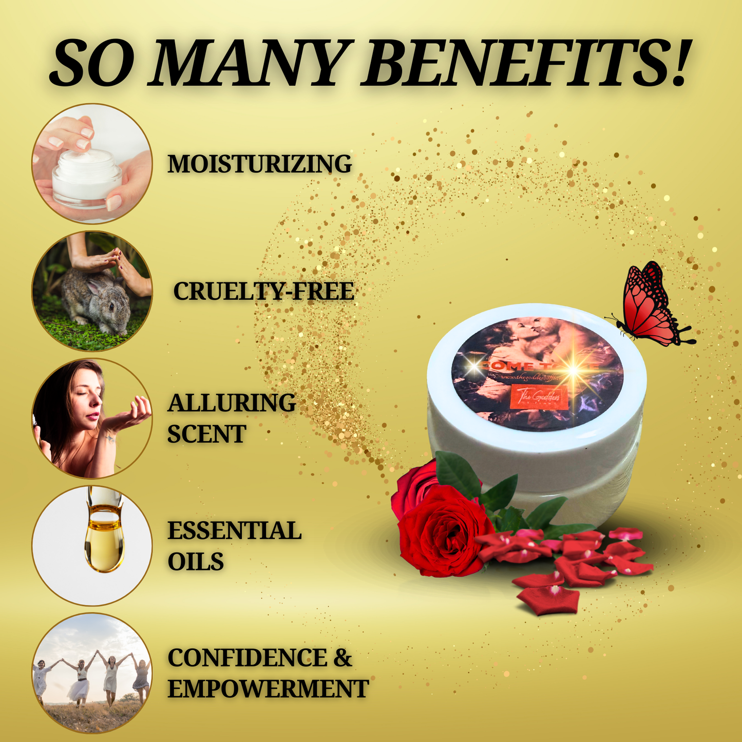Attraction body butter with citrine crystal and essential oils