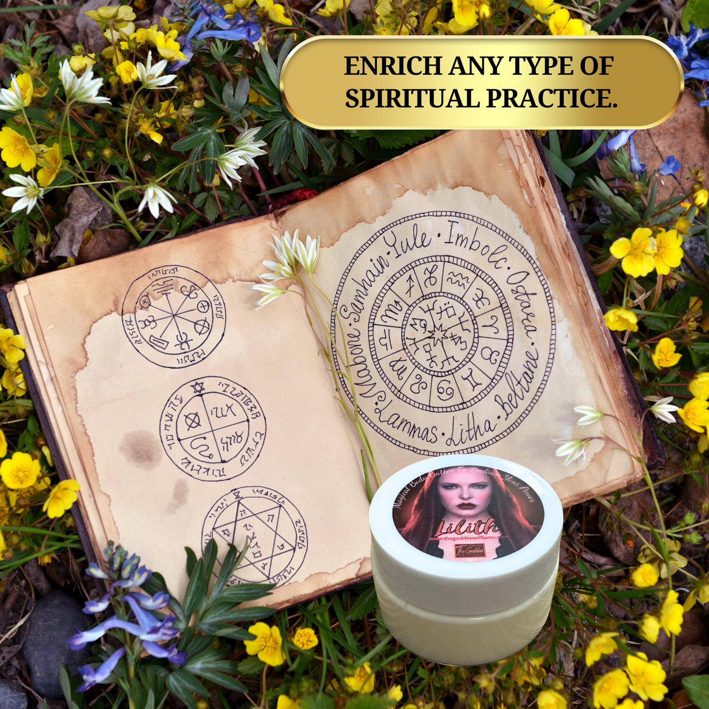 Metaphysical body butter charged on altar