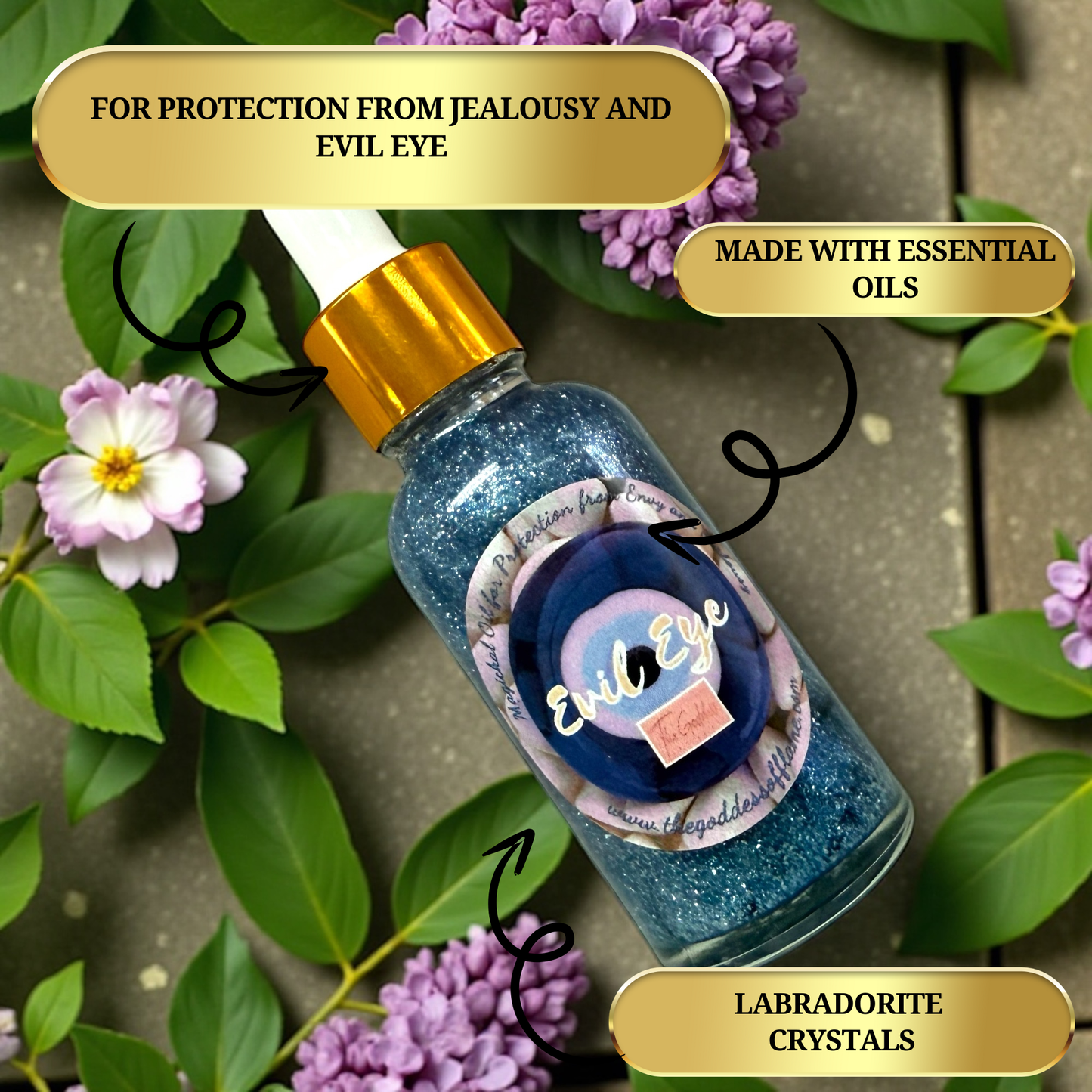 The Goddess of Flame Evil Eye Oil for Hoodoo, Wiccan, Pagan, and Conjure