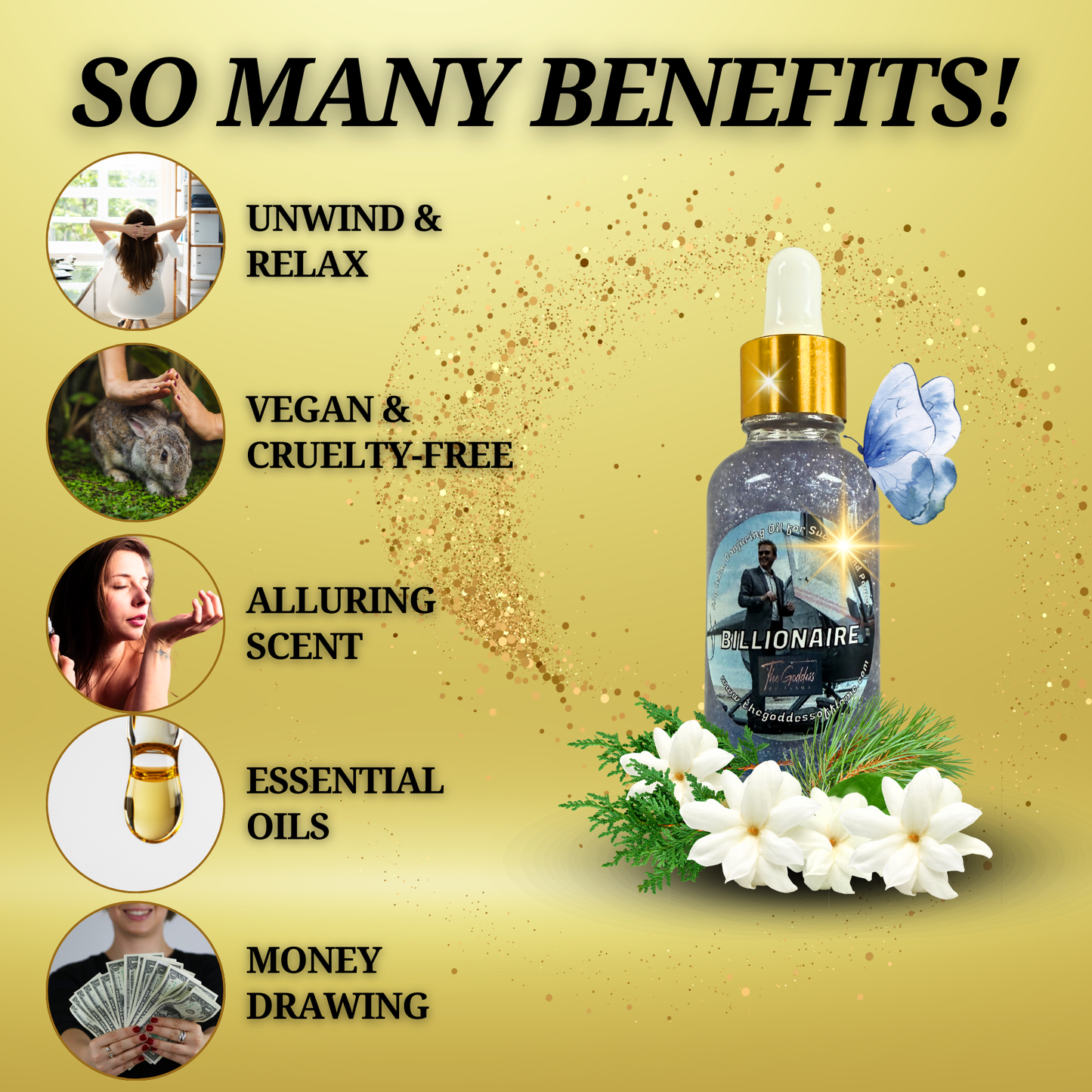 Billionaire Conjuring Oil - Attracts Abundance, Wealth Mindset, Enhances focus and Ambition