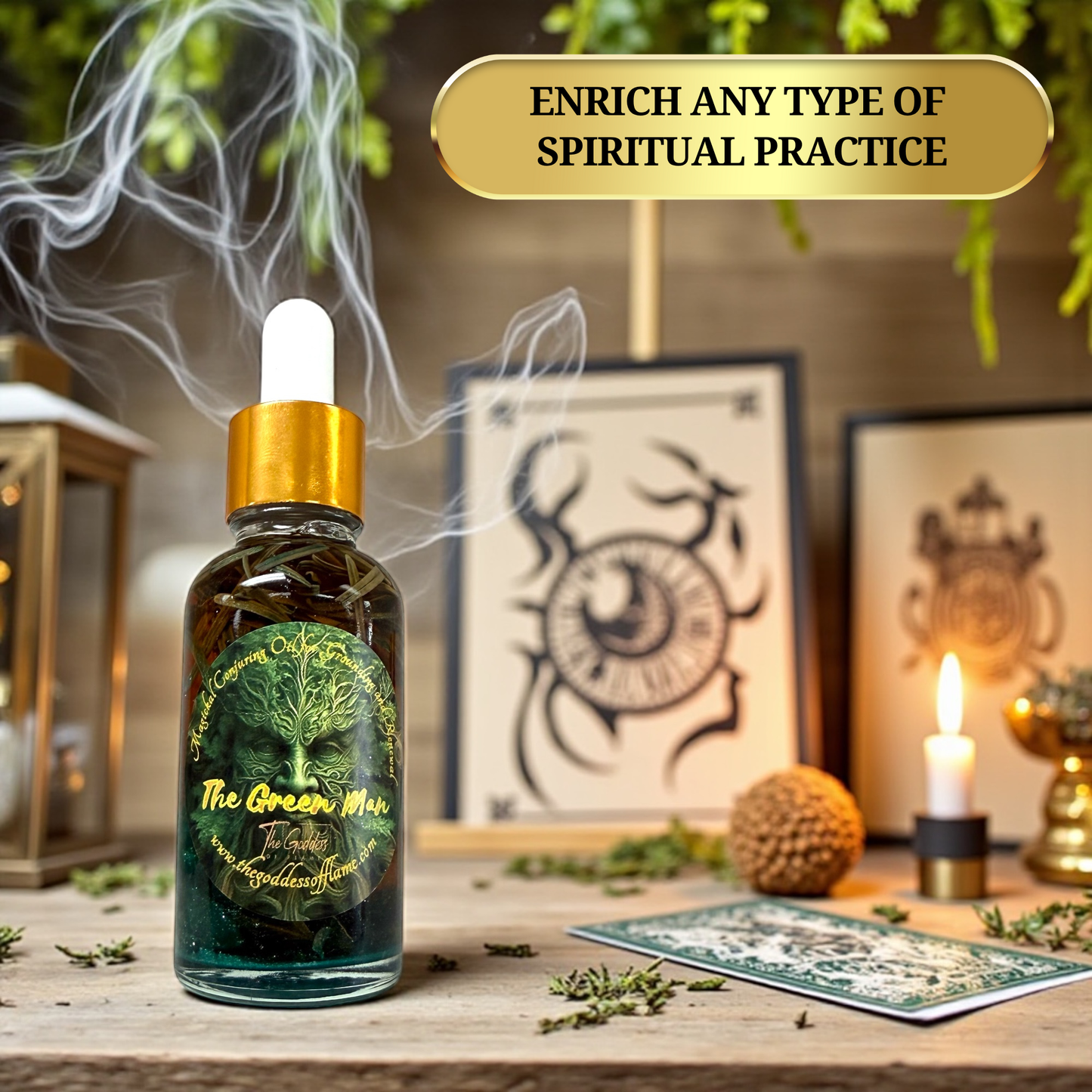 The Goddess of Flame Green Man Oil 1 oz ritual blend