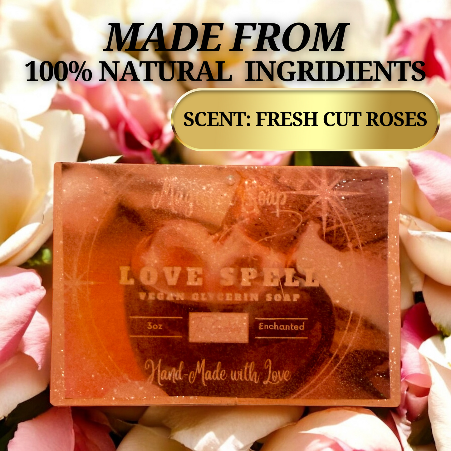 Romantic attraction soap for Wiccan, Pagan, and Hoodoo rituals
