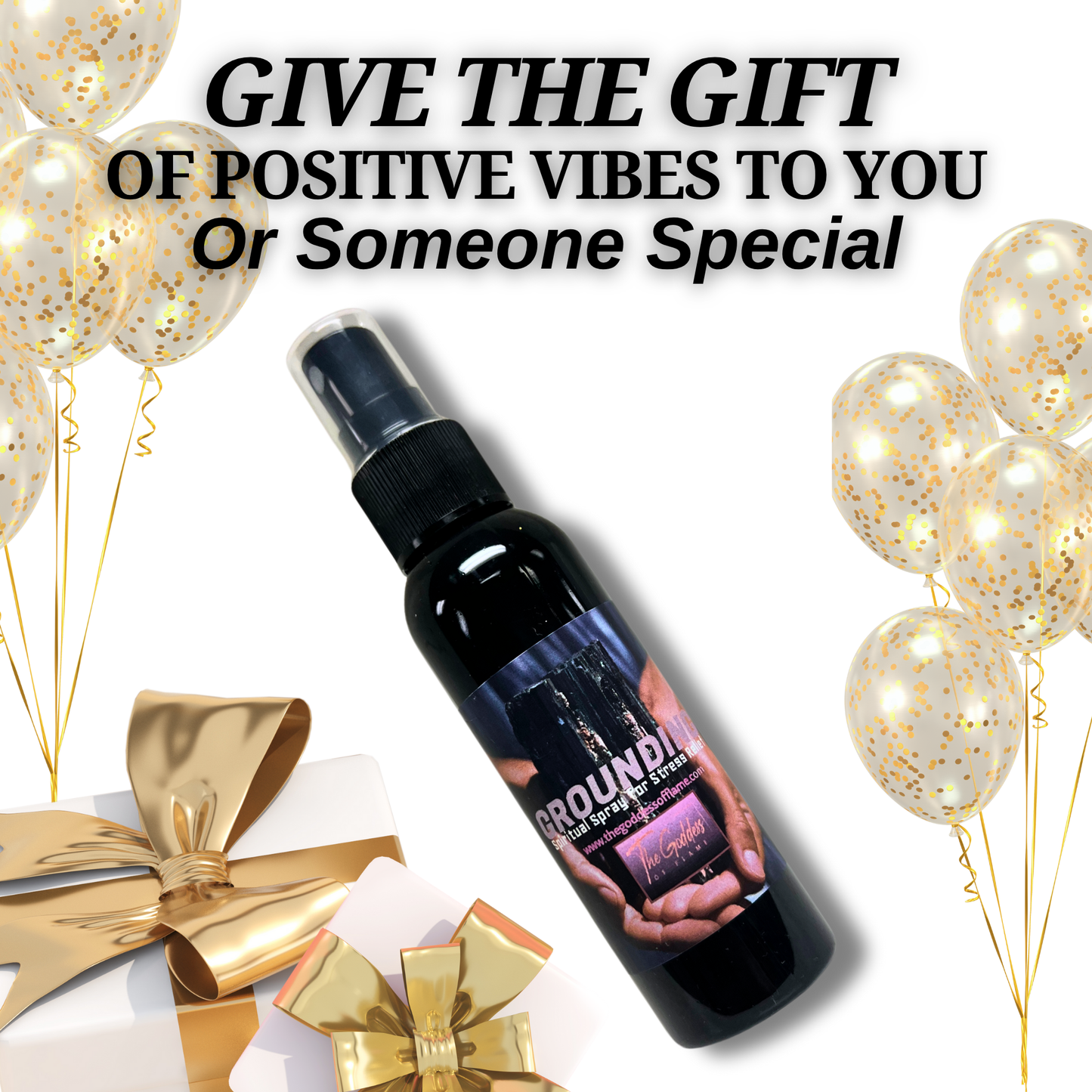 Grounding Spray label – vegan, crystal-infused, Root Chakra balancing mist