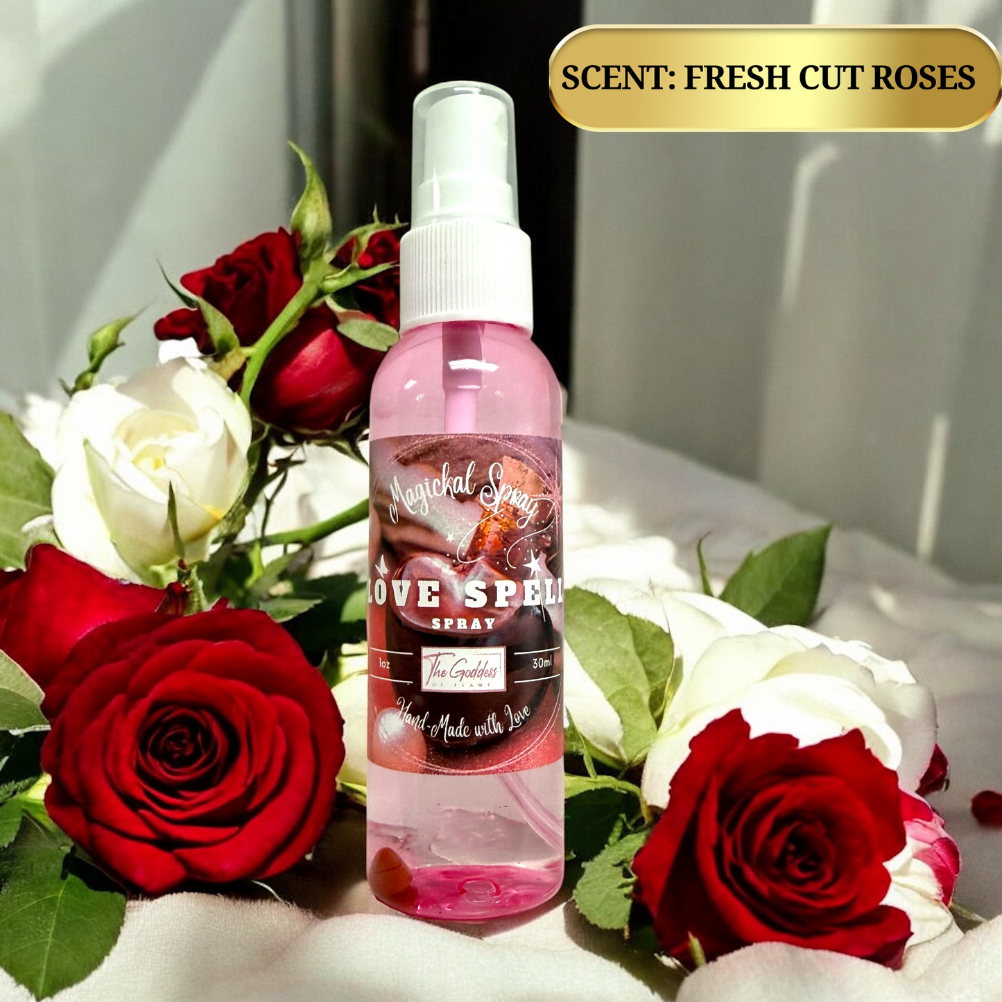 Love Spell Spray – Handmade Aura Mist for Attraction & Heart Chakra