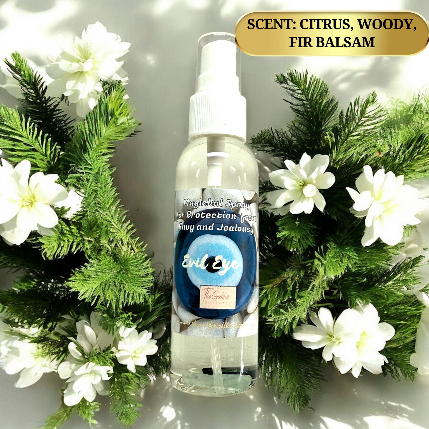 Evil Eye Protection Spray – Aura Cleansing Mist with Lavender, Sage & Crystal Energy