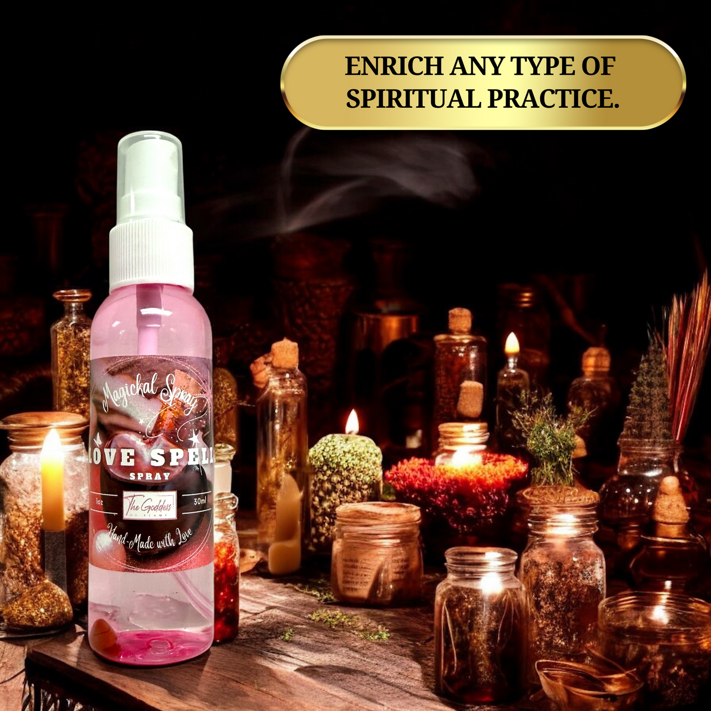 Love Spell Spray – Handmade Aura Mist for Attraction & Heart Chakra