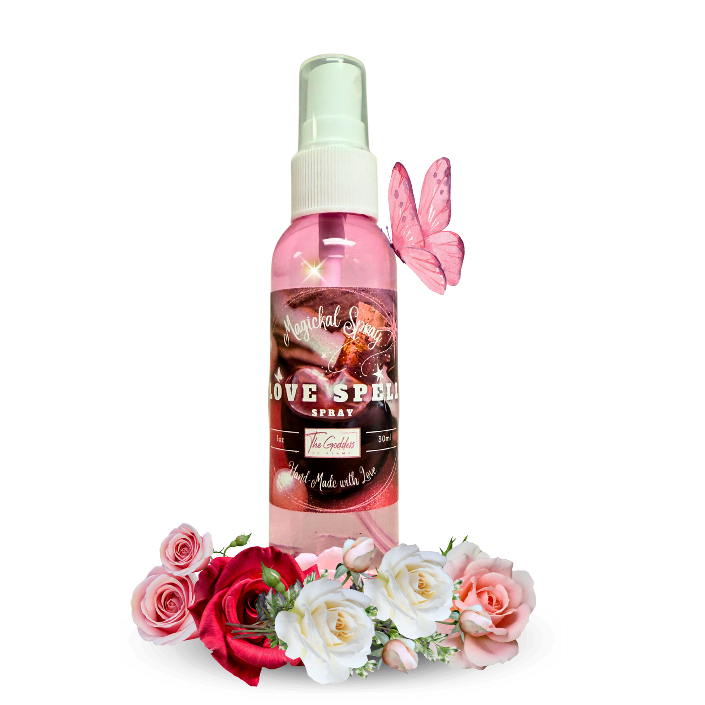 Love Spell Spray – Handmade Aura Mist for Attraction & Heart Chakra