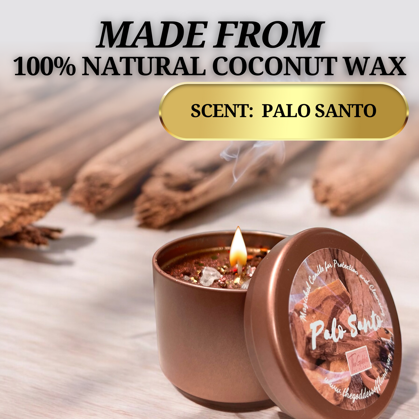 Palo Santo Spiritual Candle for Energy Cleansing & Removing Negativity