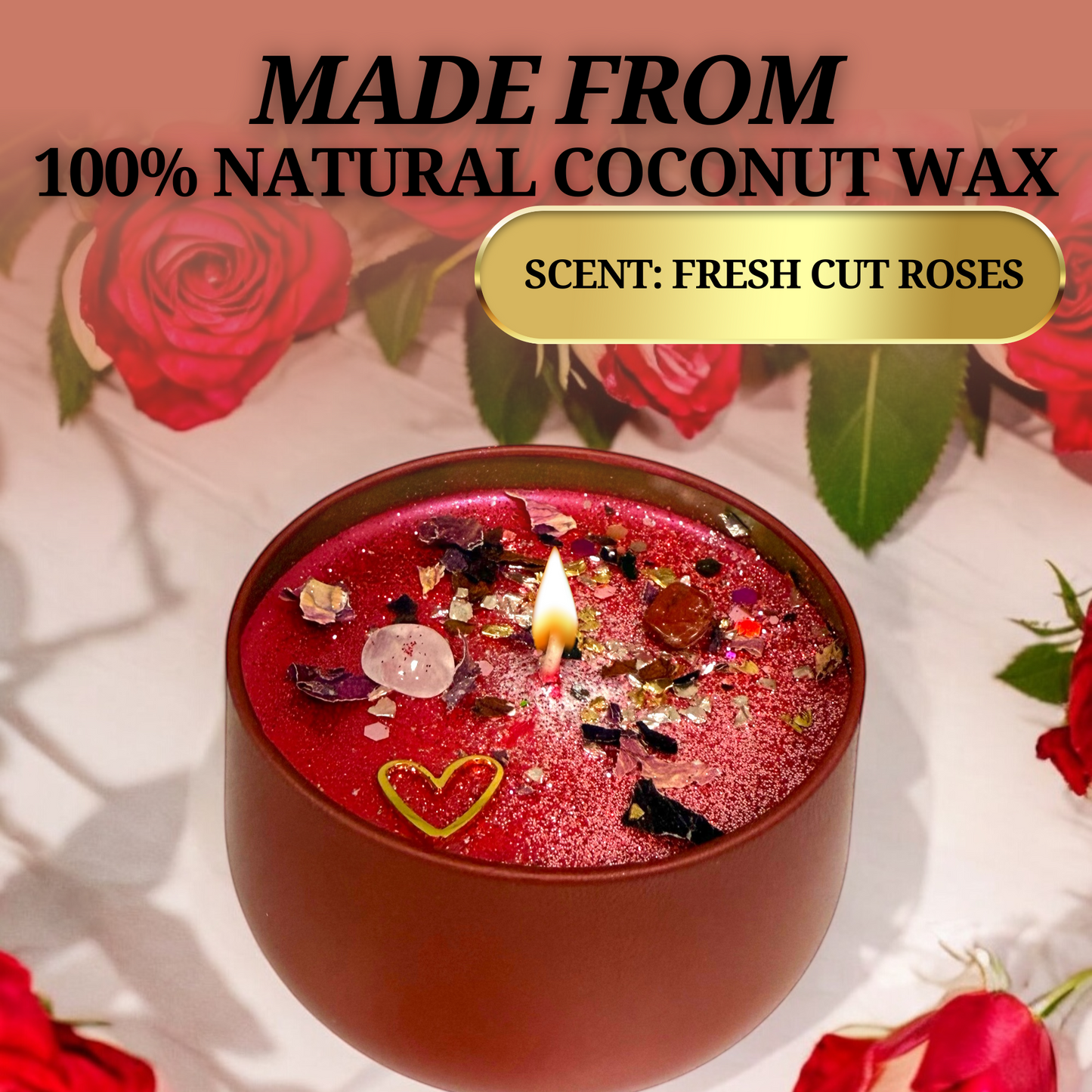Love Spell Candle burning for rituals, meditation, and attracting romance and passion