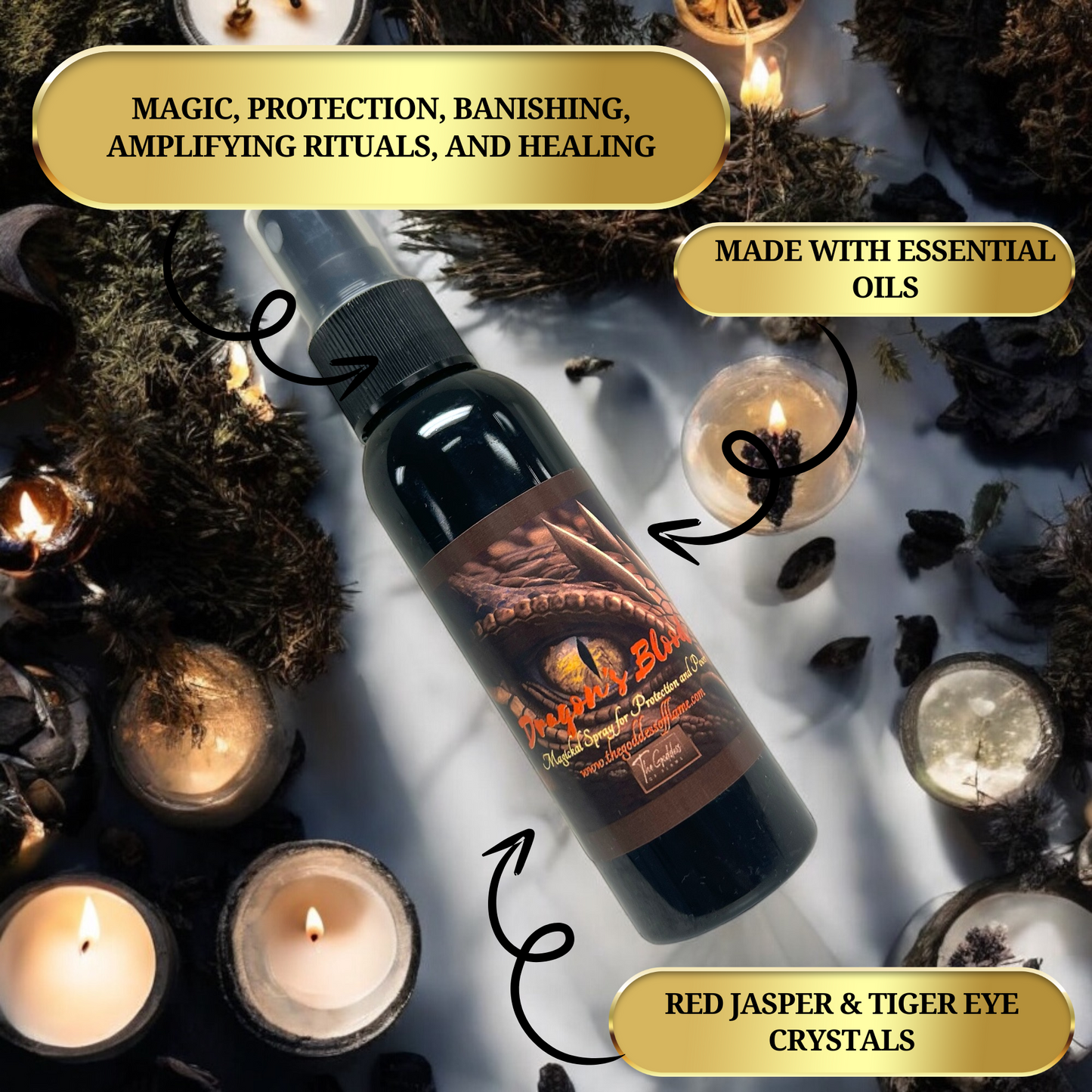 Dragon’s Blood Spray- Protection, Banishing, Amplifying rituals, Love & Healing