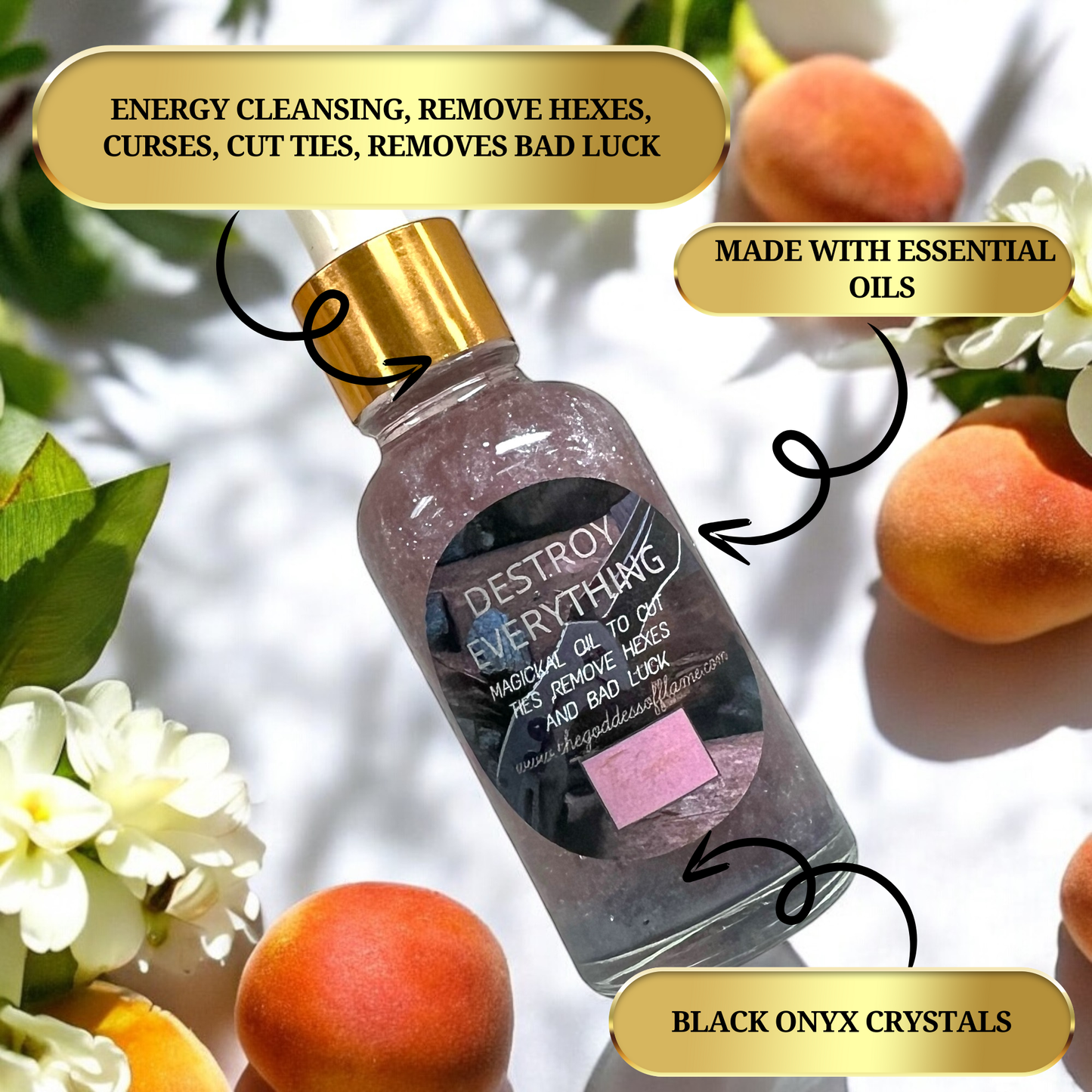 Destroy Everything Anointing Oil Dropper - Remove Bad Luck, Hexes & Curses