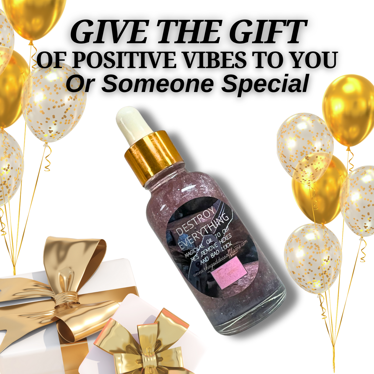 Destroy Everything Anointing Oil Dropper - Remove Bad Luck, Hexes & Curses