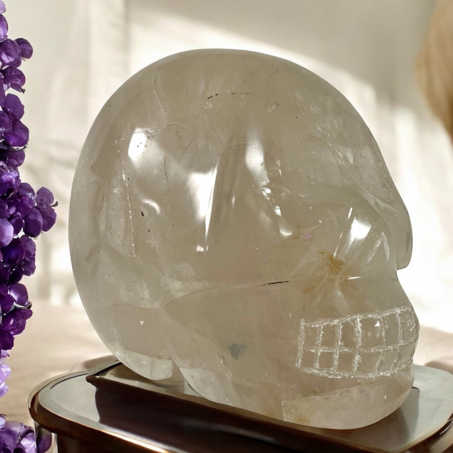 Large Smoky Quartz Crystal Skull