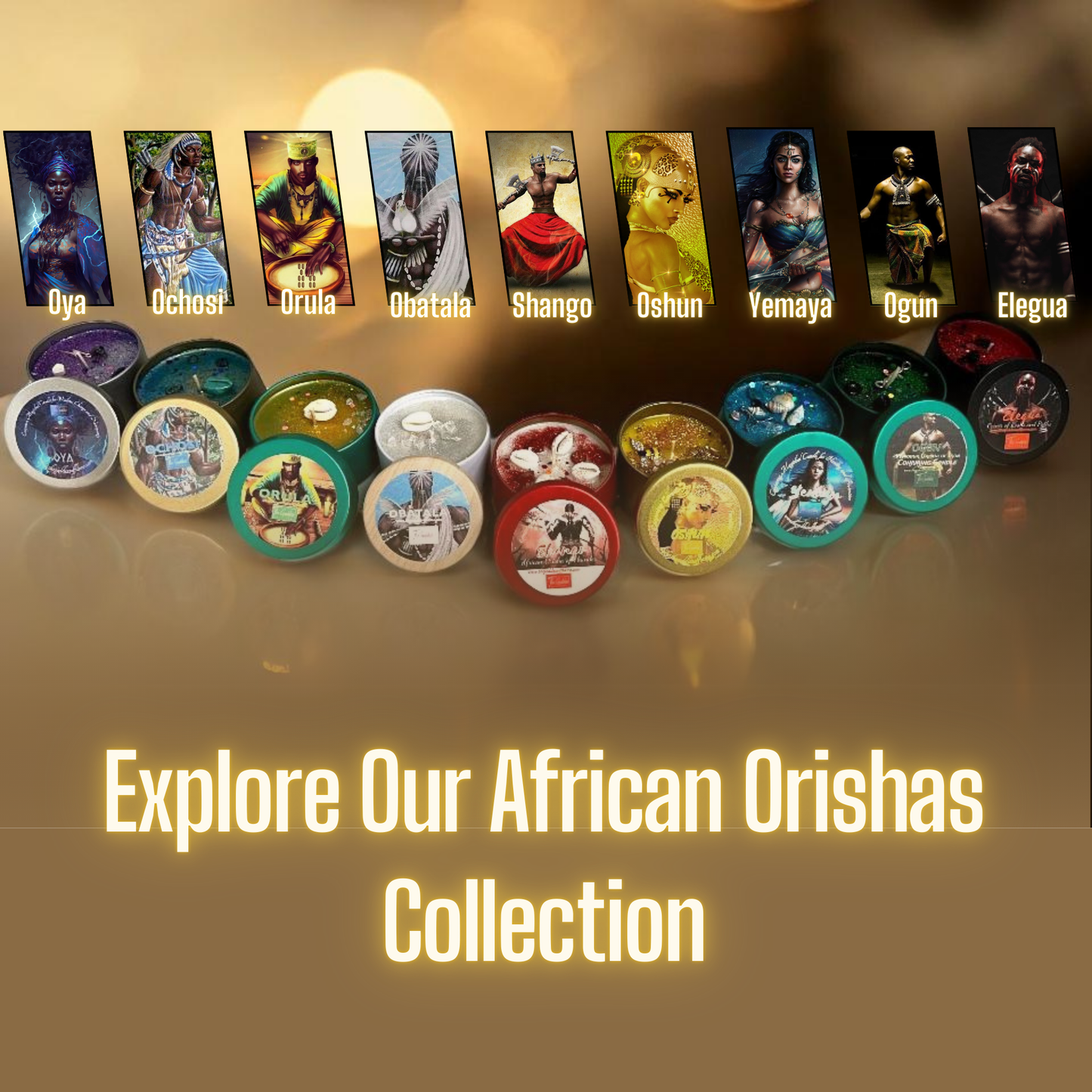 African Orishas Offering Spell Candles Set ( 9pcs)