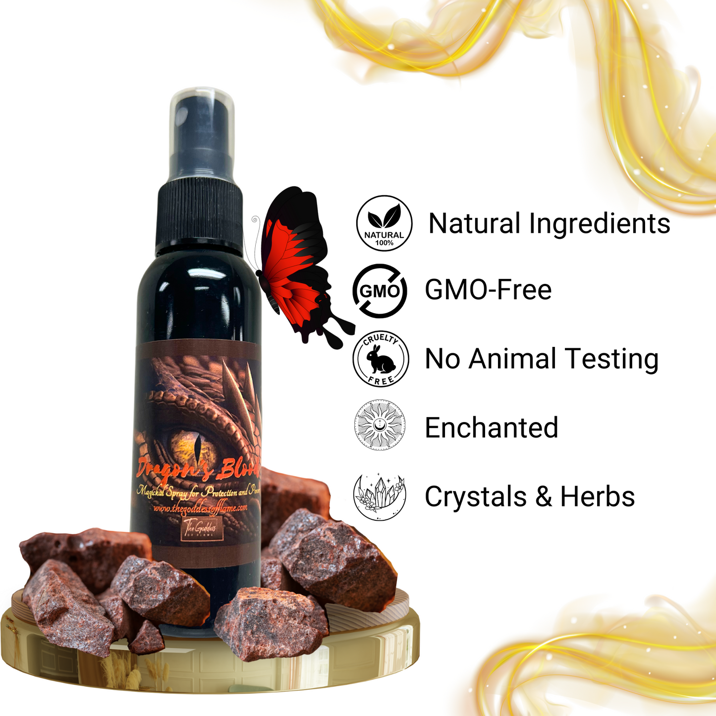 Dragon’s Blood Spray- Protection, Banishing, Amplifying rituals, Love & Healing