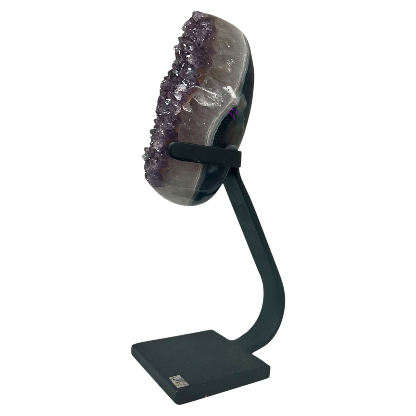 Large Crystal Amethyst Geode On Iron Stand