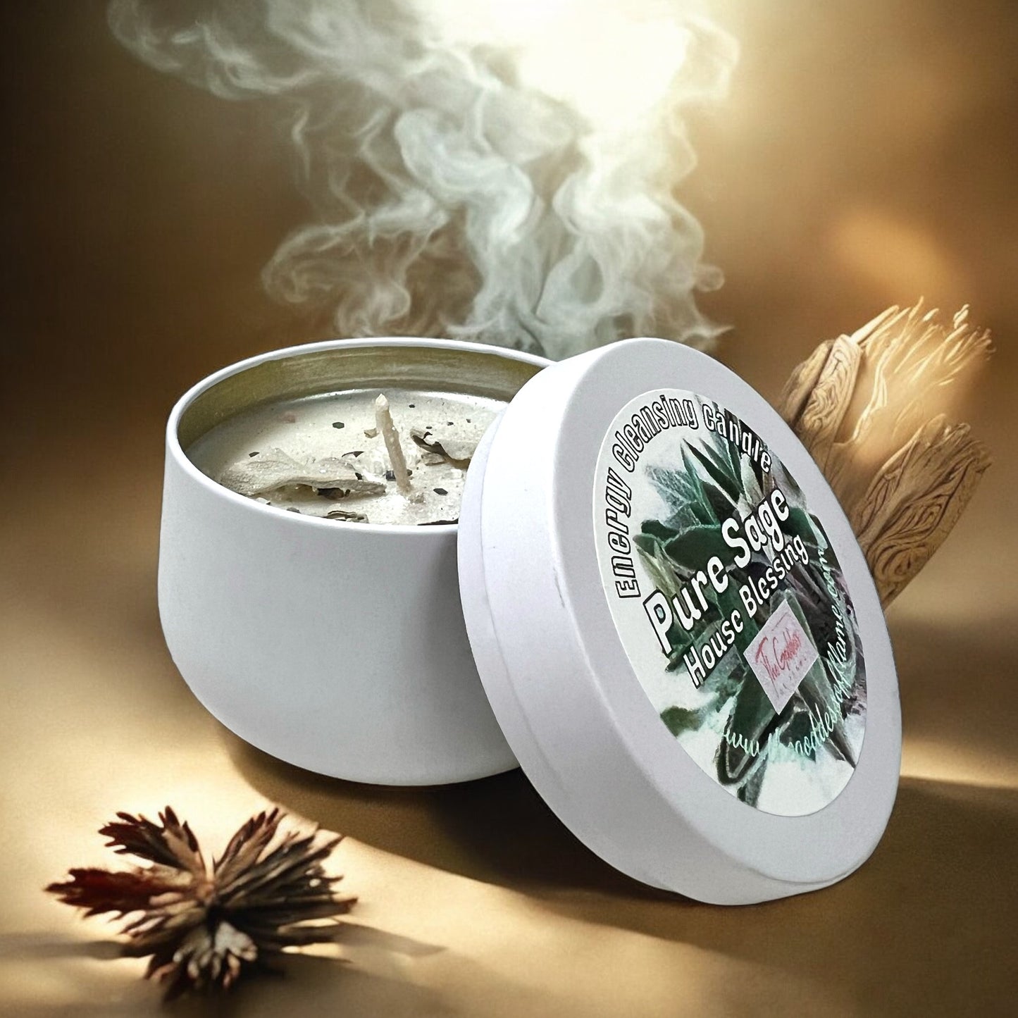 Pure Sage House Blessing Cleansing Energy Ritual Magic Spell Candle
