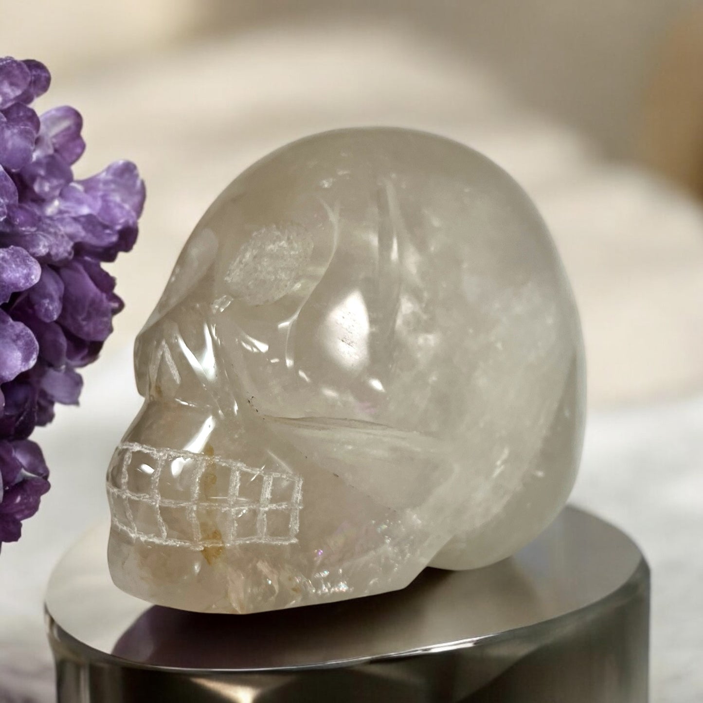 Large Smoky Quartz Crystal Skull