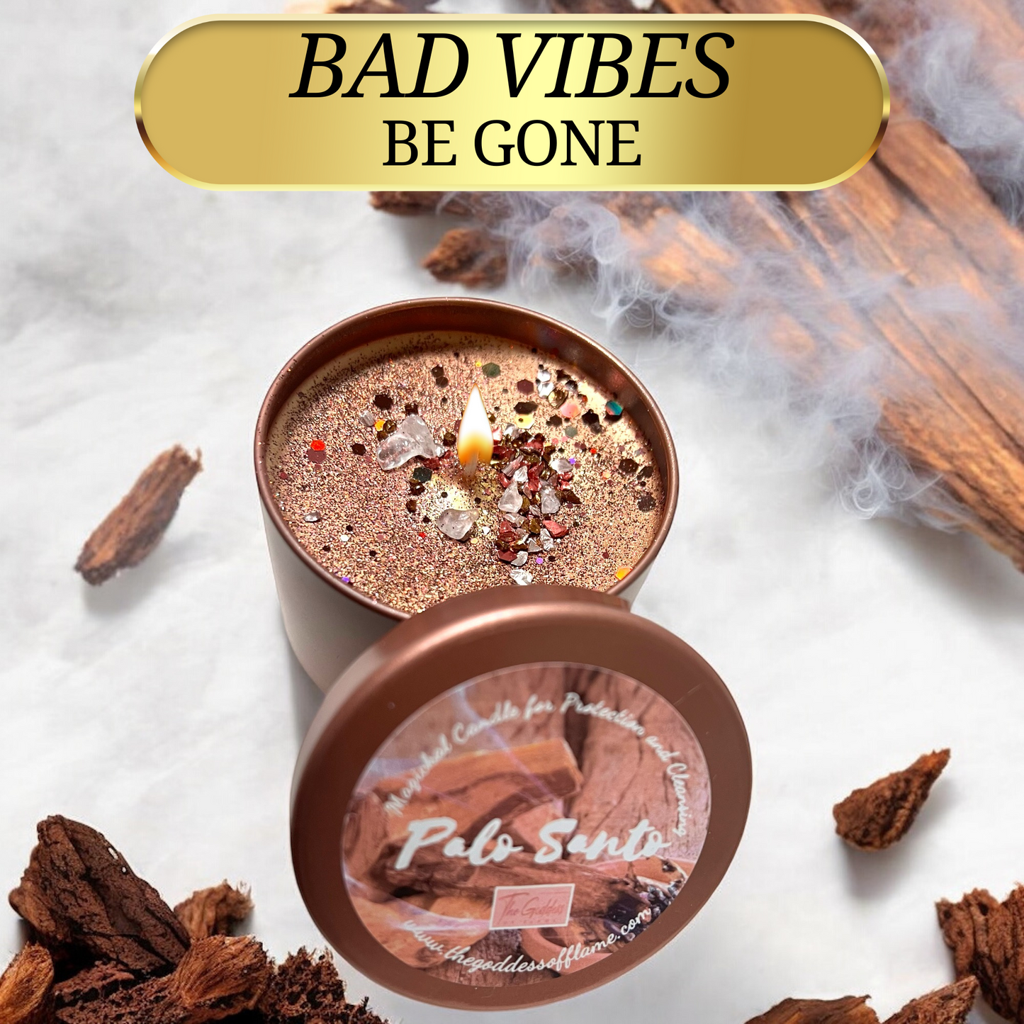 Palo Santo Spiritual Candle for Energy Cleansing & Removing Negativity