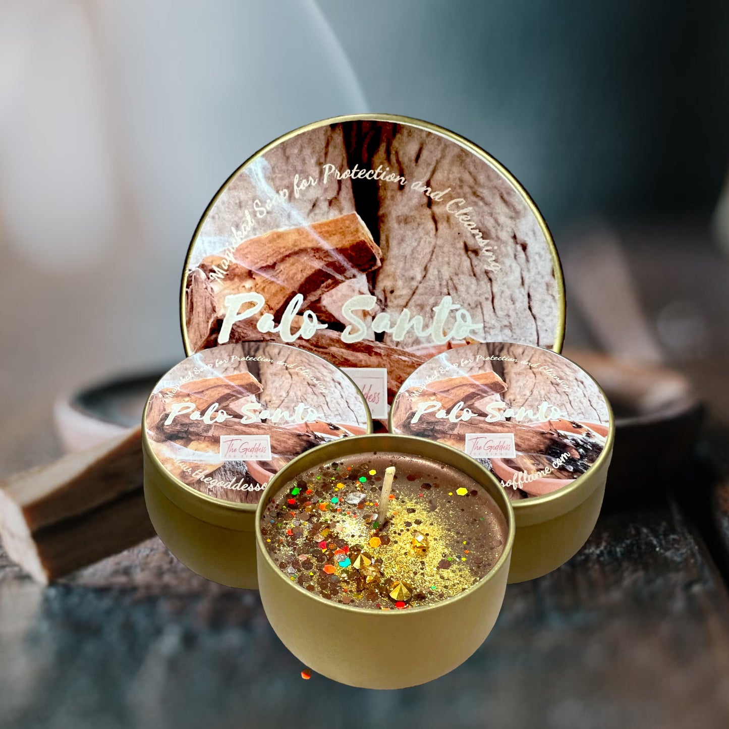 Palo Santo Spiritual Candle for Energy Cleansing & Removing Negativity