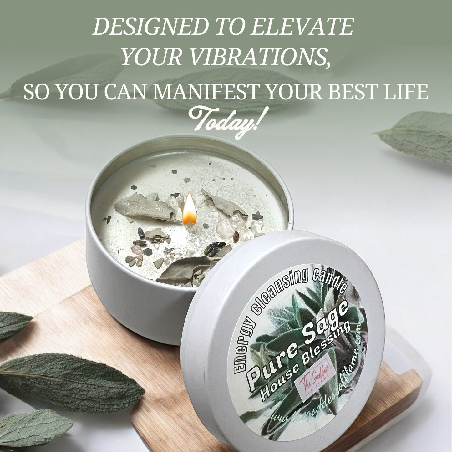 Pure Sage House Blessing Cleansing Energy Ritual Magic Spell Candle