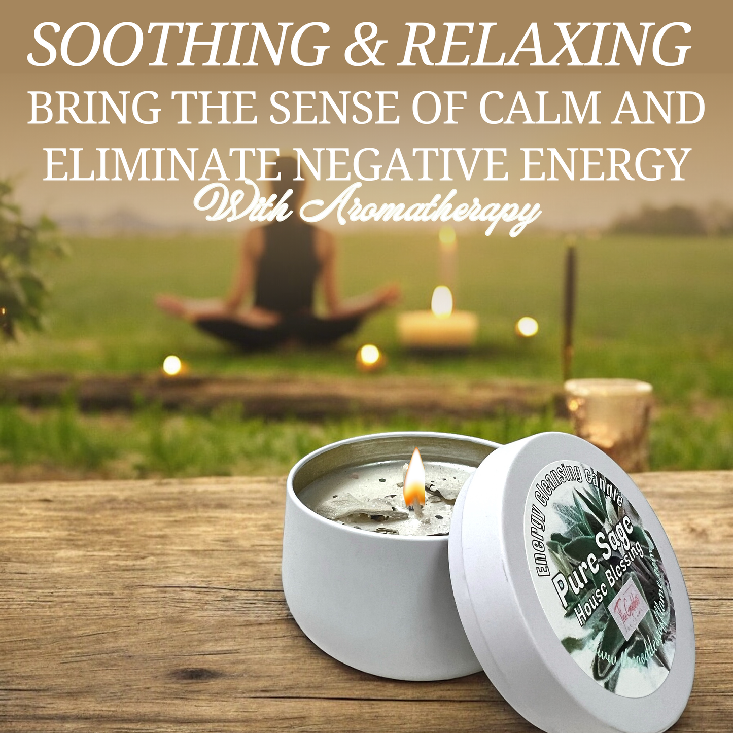 Pure Sage House Blessing Cleansing Energy Ritual Magic Spell Candle