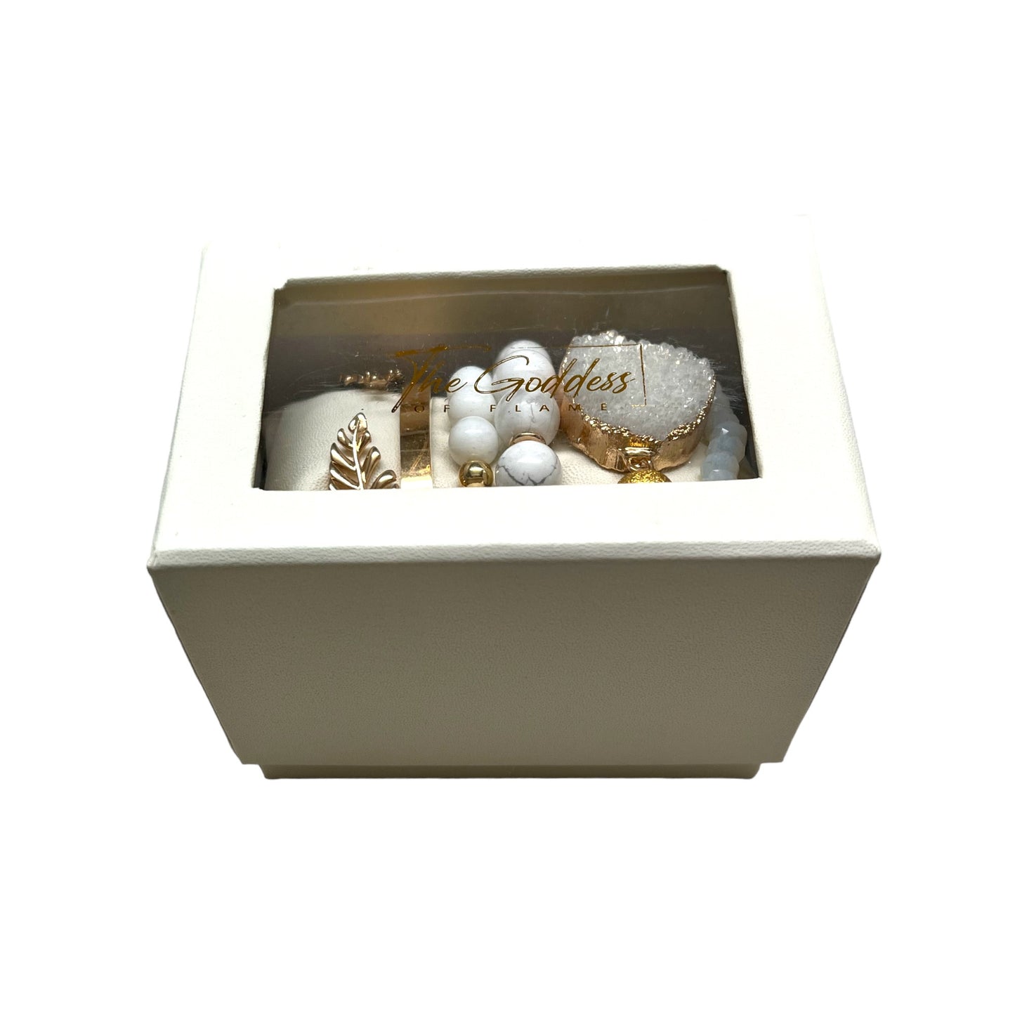 Crystal Bracelet Set Howlite, Clear Quartz W-32