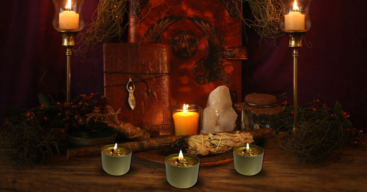hand-poured ritual candle for manifestation