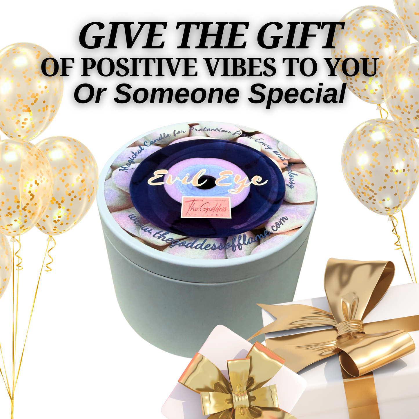 Blue Evil Eye candle on altar for energy cleansing and defense