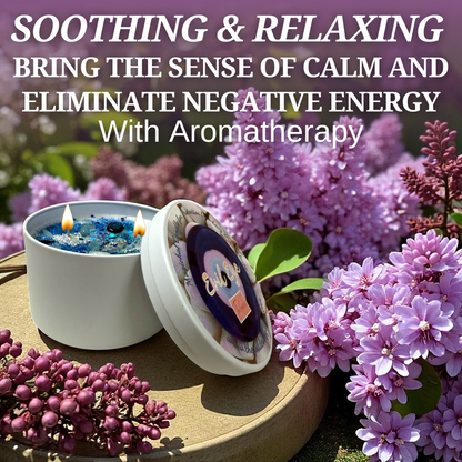 Evil Eye Protection Candle – Spiritual Ritual Candle for Banishing Negativity & Cleansing