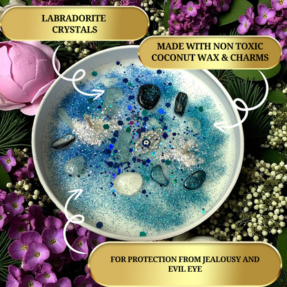 Evil Eye spiritual candle for Wiccan and Pagan practices