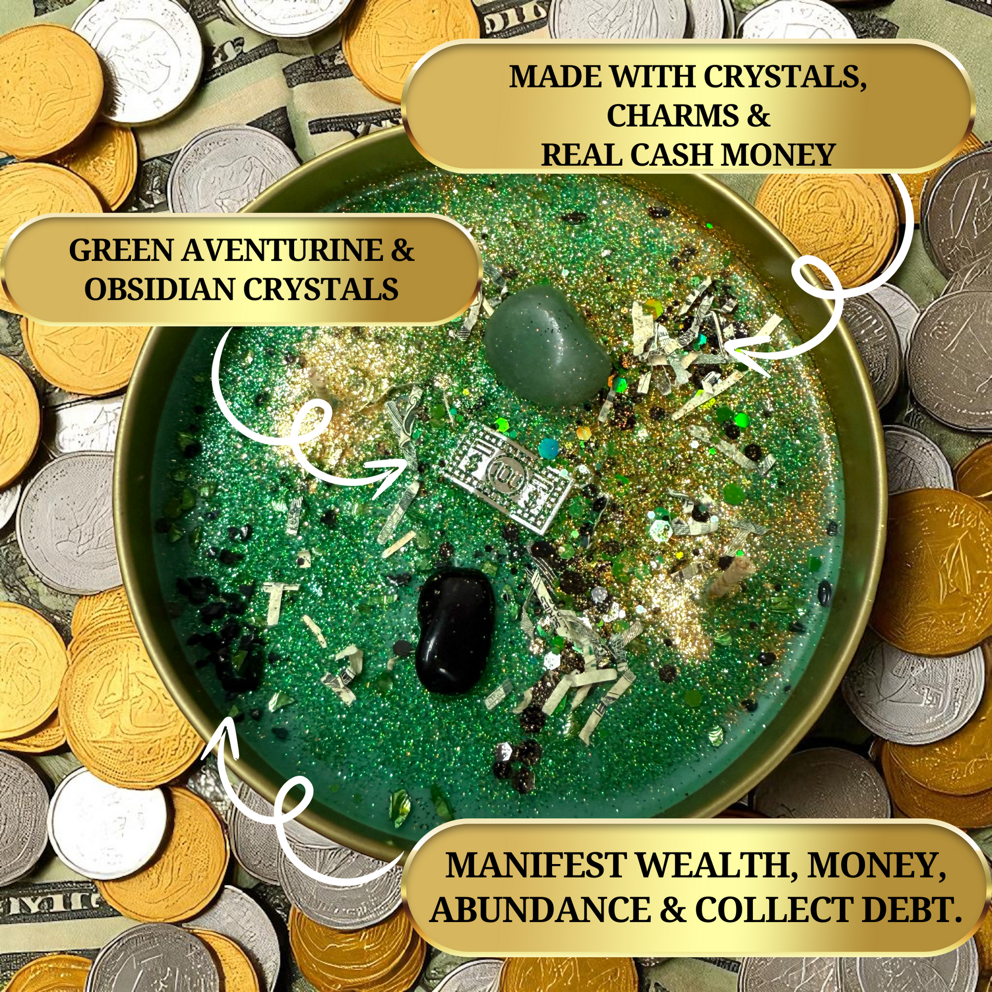 Infused with Prosperity Crystals & Herbs