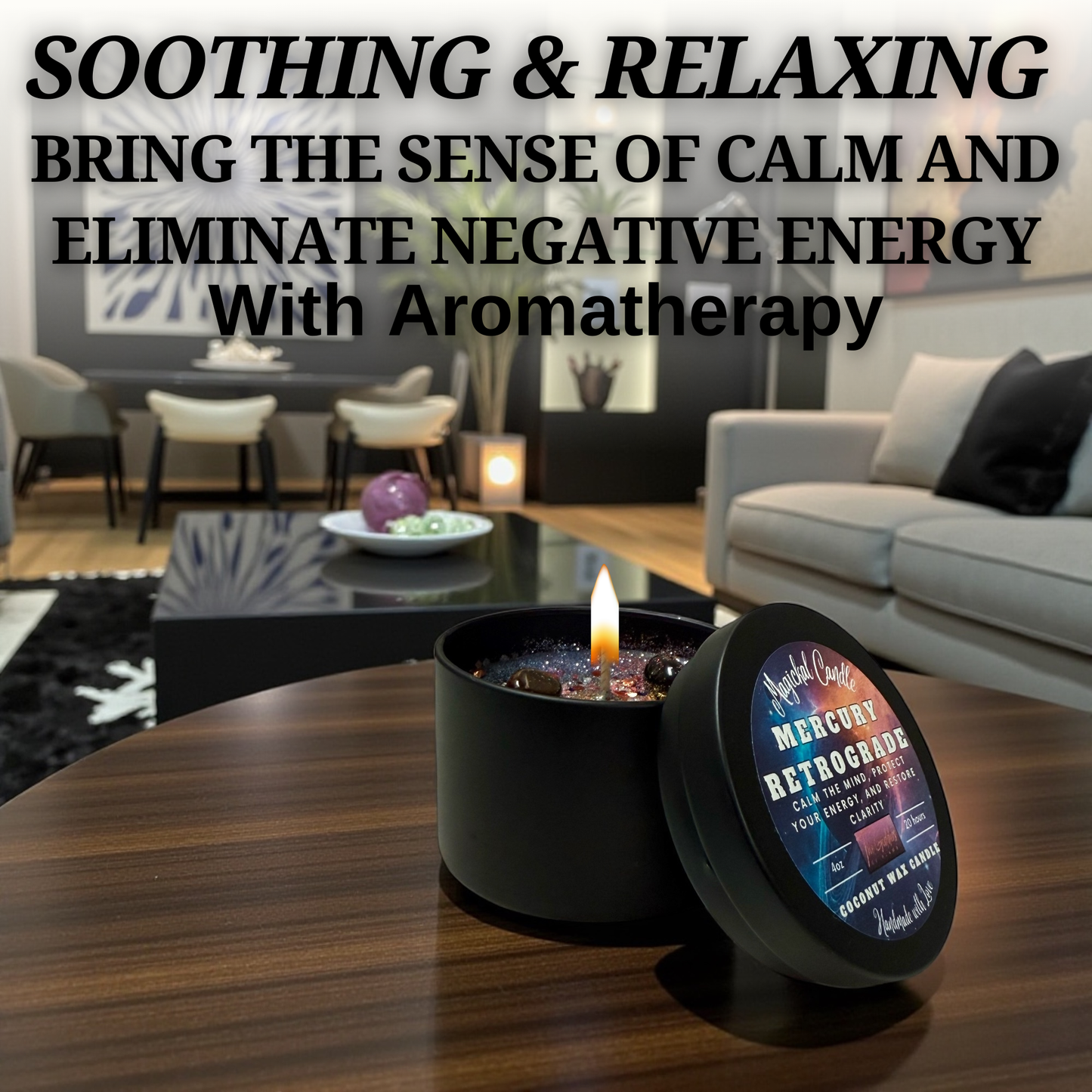 Mercury Retrograde candle for grounding and clarity