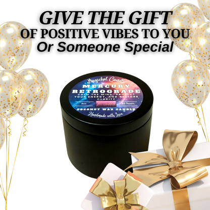 Coconut wax Mercury Retrograde candle product shot