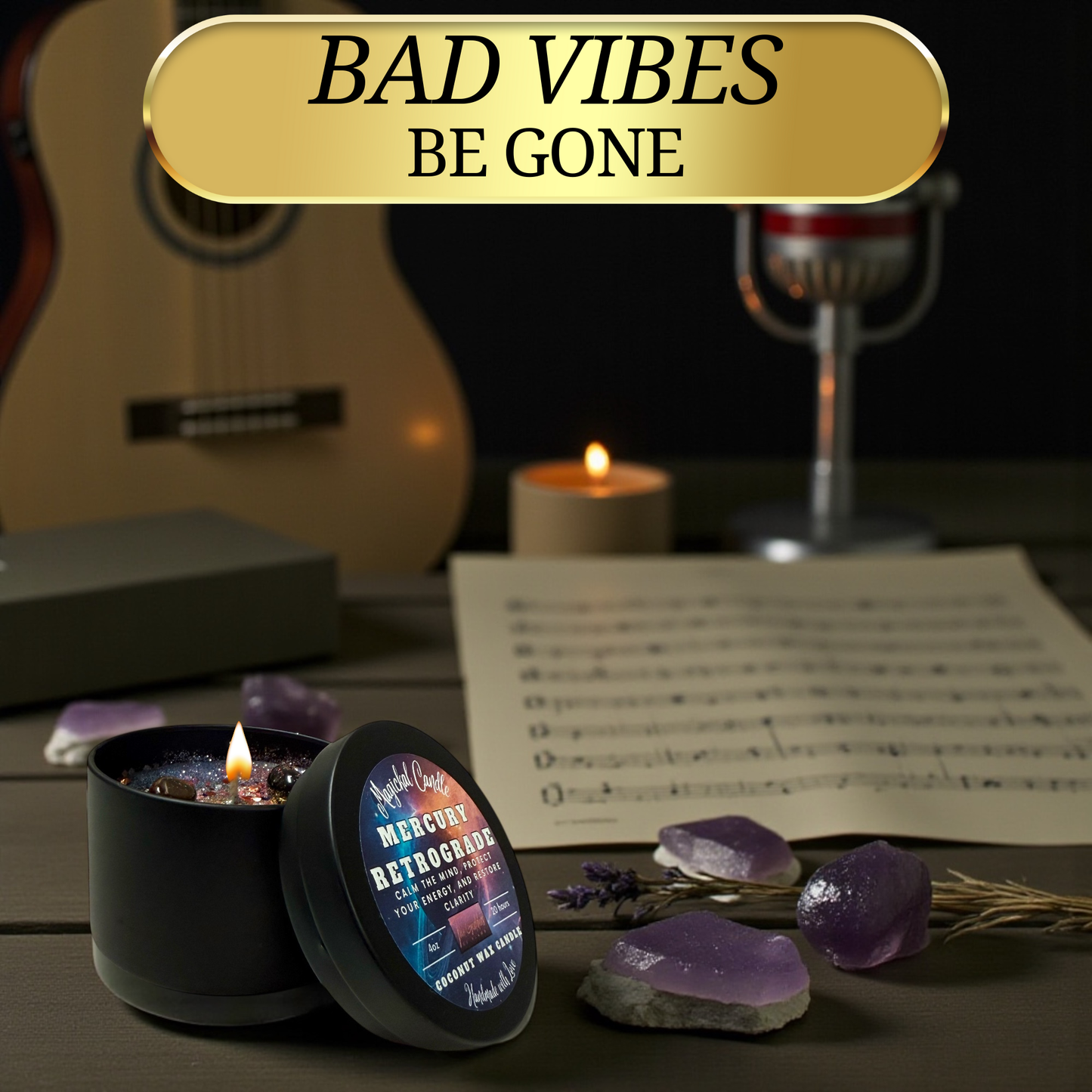 Mercury Retrograde Candle – Clarity, Calm, Communication Support & Energy Reset Ritual Candle