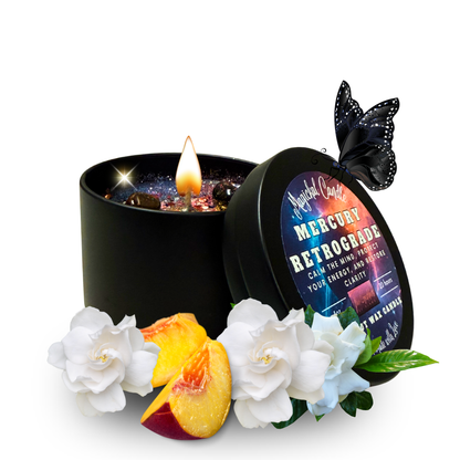 Mercury Retrograde Candle front label photo