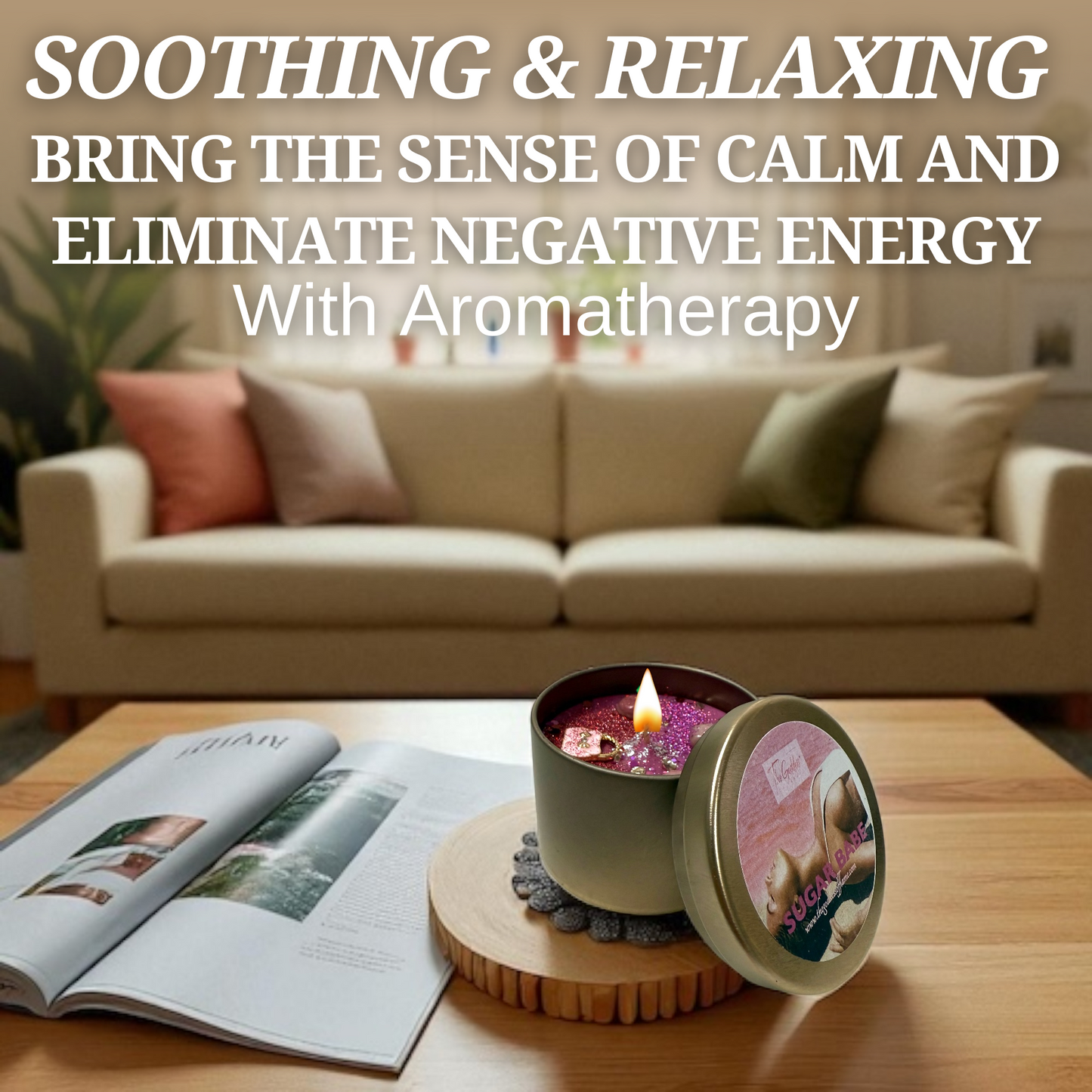 Handmade altar-charged candle for soft life and attraction