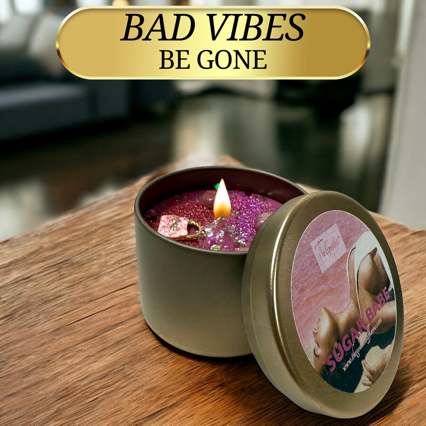 Sugar Babe Spell Candle – Luxury Manifestation Candle with Rhodonite Crystal & Charm