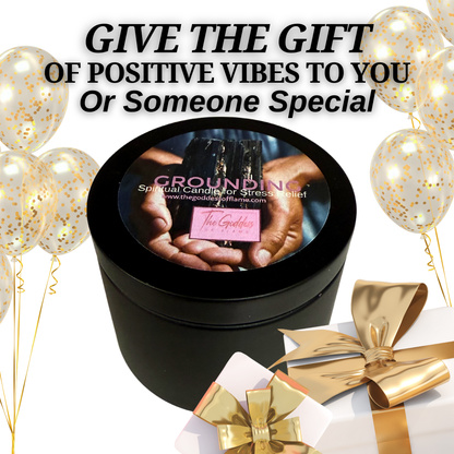 Crystal-infused coconut wax Grounding Candle for balance and protection