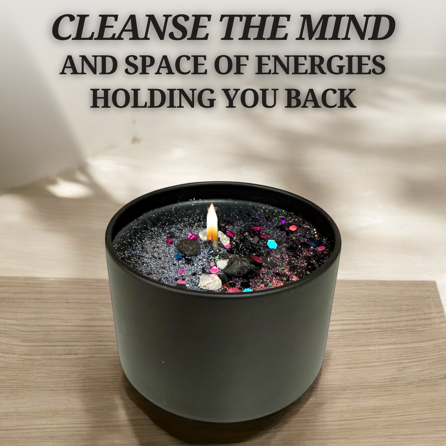 Grounding Candle – Root Chakra Crystal Candle | Earth Energy Balance, Calm & Protection | Vegan Coconut Wax