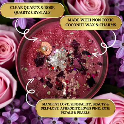 Ritual candle burning for love spells, meditation, and goddess energy alignment