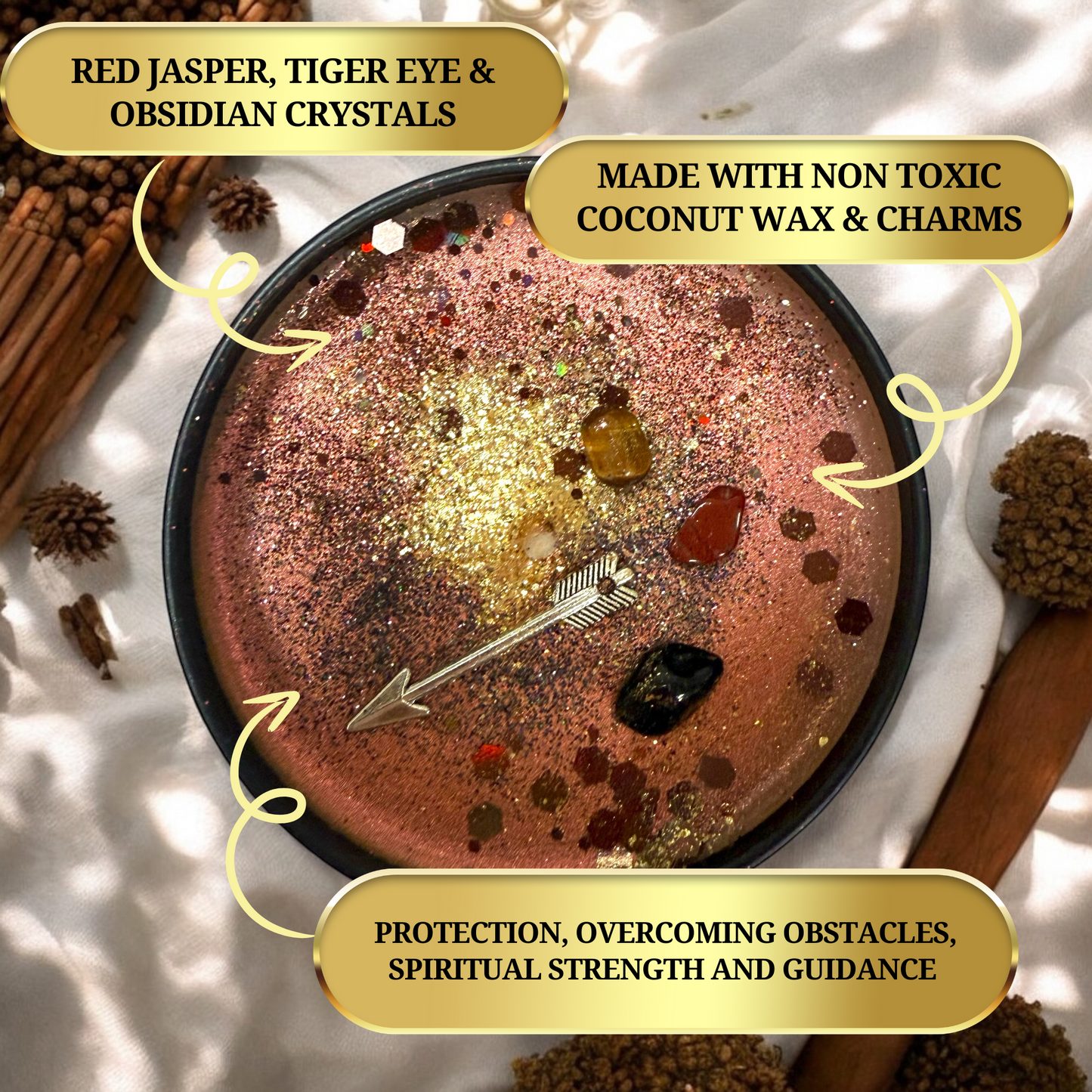 7 African Powers Conjuring Candle - Protection, Overcoming Obstacles, Spiritual Strength and Guidance